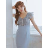 フラワーレースフロントハーフジップエレガントロングドレス エレガントドレス 袖なし | Tika | 詳細画像3 