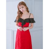 オープンショルダー総フラワーレースハイウエストロングドレス キャバドレス キャバ | Tika | 詳細画像3 