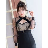 デコルテカットシアースリーブサイハイウエストタイトロングドレス セクシードレス … | Tika | 詳細画像13 