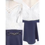 レーストップス×スリット入りペプラムタイトロングドレス セクシードレス 袖あり | Tika | 詳細画像14 