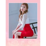 トップスレースハイウエストマークマーメイドシルエットロングドレス キャバドレス | Tika | 詳細画像1