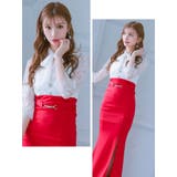 トップスレースハイウエストマークマーメイドシルエットロングドレス キャバドレス | Tika | 詳細画像2