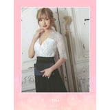 トップスレースVネックハイウエストモノトーンロングドレス キャバドレス キャバ | Tika | 詳細画像1