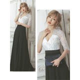 トップスレースVネックハイウエストモノトーンロングドレス キャバドレス キャバ | Tika | 詳細画像2