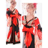 ニュアンスフラワーハイウエスト和風ロングドレス 和ドレス キャバドレス | Tika | 詳細画像2 