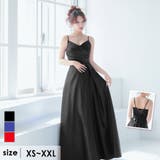 ブラック | Tika キャバドレス クロスカッティングカシュクールサテンロングドレス | Tika