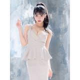 Tika ビジュー付きカシュクールペプラムタイトロングドレス セクシードレス | Tika | 詳細画像1 