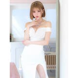 ハートカット×オフショルサイドカットシアースリットタイトロングドレス | Tika | 詳細画像4