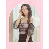 ラグジュアリーオフショル×オープンショルダー大胆スリットロングドレス | Tika | 詳細画像1
