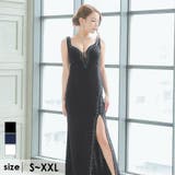 ブラック | バストカットシースルー×スリットタイトロングドレス セクシードレス エレガント | Tika