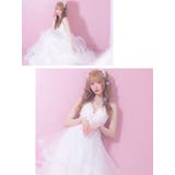 ボリュームチュールフラワーレースオープンバックロングドレス セクシードレス | Tika | 詳細画像8 