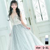 ホワイト | 総ラメバストカットハイウエストロングドレス キャバドレス キャバ | Tika