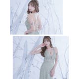 スパンコール×シースルー刺繍オープンバックロングドレス エレガントドレス 袖なし | Tika | 詳細画像12