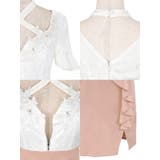 クロスネック×ハーフジッパーバイカラーミニドレス ガーリードレス タイトドレス | Tika | 詳細画像14 