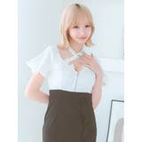 クロスネック×ハーフジッパーバイカラーミニドレス ガーリードレス タイトドレス | Tika | 詳細画像7 