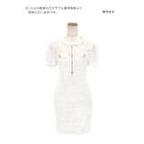 透け感チェック×ジップデザインタイトミニドレス ガーリードレス 袖あり | Tika | 詳細画像8