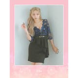 アシンメトリーペプラムフラワーシースルートップスミニドレス セクシードレス タイ… | Tika | 詳細画像6 