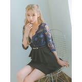 アシンメトリーペプラムフラワーシースルートップスミニドレス セクシードレス タイ… | Tika | 詳細画像8 