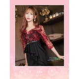 アシンメトリーペプラムフラワーシースルートップスミニドレス セクシードレス タイ… | Tika | 詳細画像1 