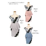 フラワー刺繍×レースシースルーカットペプラムタイトミニドレス ガーリードレス | Tika | 詳細画像18 