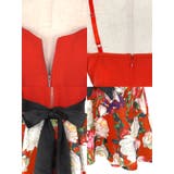 ボタニカルフラワー×ハフジップウエストリボンAラインミニドレス キャバドレス | Tika | 詳細画像12 