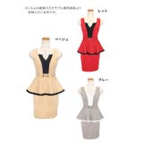 バイカラー×パイピングペプラムタイトミニドレス レトロドレス 袖なし | Tika | 詳細画像11