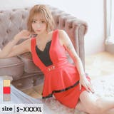 レッド | バイカラー×パイピングペプラムタイトミニドレス レトロドレス 袖なし | Tika