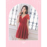 シアートップスリーブAラインフレアミニドレス ガーリードレス セクシードレス | Tika | 詳細画像1 