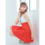 ネックリボン×レースハイウエストAラインフレアミニドレス ガーリードレス 袖なし | Tika | 詳細画像3