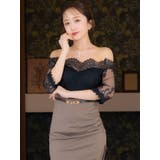 フラワーレースオフショルスリーブタイトミニドレス セクシードレス 袖あり | Tika | 詳細画像3 