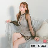 グレージュ | ハーフジップレーススリットシアースリーブタイトミニドレス セクシードレス 袖あり | Tika