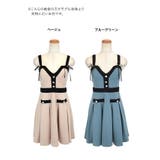 パールフェイクボタンパイピングフレアミニドレス ガーリードレス 袖なし | Tika | 詳細画像6 