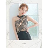 ブラックレースカットハーフジップワンショルダーミニドレス セクシードレス 袖なし | Tika | 詳細画像6