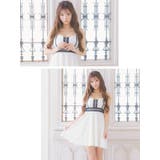 ブラックレースパイピングサイハイウエストマークAラインミニドレス ガーリードレス | Tika | 詳細画像2 