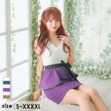 ホワイト×パープル | Tika フラワーレースネックペプラムタイトミニドレス セクシードレス | Tika