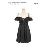 Tika キャバドレス フロントジップスパンコール×ドットレース切り替えフレアミ… | Tika | 詳細画像8 