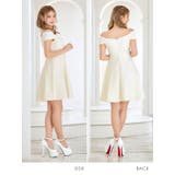 レースオフショルハーフジップ×ツイードフレアミニドレス ガーリードレス 袖なし | Tika | 詳細画像6 