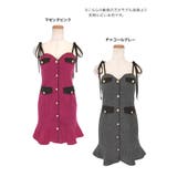 ハートカット×リボンショルダー裾フリルタイトミニドレス ガーリードレス 袖なし | Tika | 詳細画像12 