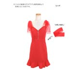 チュールリボンショルダー×ハーフジップフリルタイトミニドレス ガーリードレス | Tika | 詳細画像7 