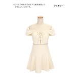 オフショル×レースアップシアーバストカットフレアミニドレス ガーリードレス 袖なし | Tika | 詳細画像7 