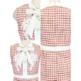 ハイウエストマーク×ネックリボンチェックツイードミニドレス タイトドレス | Tika | 詳細画像12