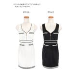 千鳥格子柄パイピングハーフジップタイトミニドレス ガーリードレス レトロドレス | Tika | 詳細画像11