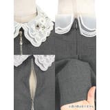 Tika 襟付きビジュー刺繍ハーフジップフレアドレス ガーリードレス | Tika | 詳細画像8 