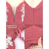 ハーフジップ×フラワー刺繍裾フリルタイトミニドレス ガーリードレス 袖なし | Tika | 詳細画像13