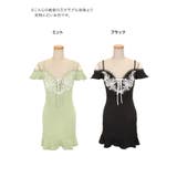 レースパイピングバストカットオープンショルダータイトミニドレス ガーリードレス | Tika | 詳細画像6 