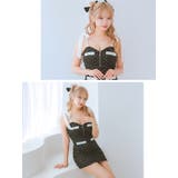 ラメドットモノトーン×ハーフジップタイトミニドレス ガーリードレス レトロドレス | Tika | 詳細画像7