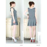 Tika ビジューボタンリボンショルダープリーツフレアミニドレス ガーリードレス | Tika | 詳細画像6 