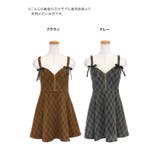 Tika フロントジップ肩リボンチェック柄フレアミニドレス ガーリードレス | Tika | 詳細画像13 