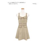 ベージュ | Tika パイピング×ジップフロントフレアミニドレス ガーリードレス | Tika