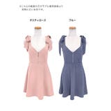 Tika 肩リボンフロントジッパービジューフレアミニドレス キャバドレス | Tika | 詳細画像13 